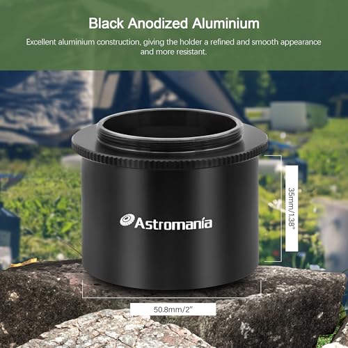 Astromania 2" T2 Focal Telescope Camera Adapter for SLR/DSLR Cameras Metal Telescope Camera Astrophotography Accessory Simply Attach Camera to Telescope M42 T Mount Adapter Compatible for Canon Nikon - Image 2