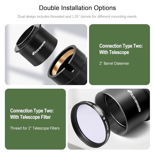 Astromania 2" T2 Focal Telescope Camera Adapter for SLR/DSLR Cameras Metal Telescope Camera Astrophotography Accessory Simply Attach Camera to Telescope M42 T Mount Adapter Compatible for Canon Nikon - Image 4