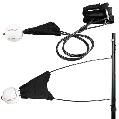 Jenaai Baseball Batting Swing Trainer Portable Baseball Hitting Trainer with AutoReset Adjustable Ball Height Batting Practice Equipment Hitting Accessories for Beginners to Pros Easy Setup - Image 1