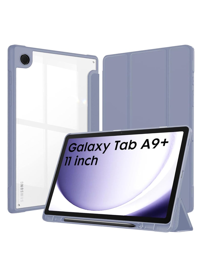 Cover for Samsung Galaxy Tab A9 Plus Cover Case 11 inch, Hybrid Shell Cover Case for Samsung Galaxy Tab A9 Plus/Tab A9+ Tablet Cover [SM-X210/X216B] with Transparent Back - Lavender - Image 1