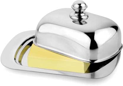 DiBha Butter Dish Fits One Stick of Butter | Ideal Butter & Coconut Butter in Fridge | Stainless Steel Covered Butter Dish Dishwasher Safe (Silver Color) - Image 2