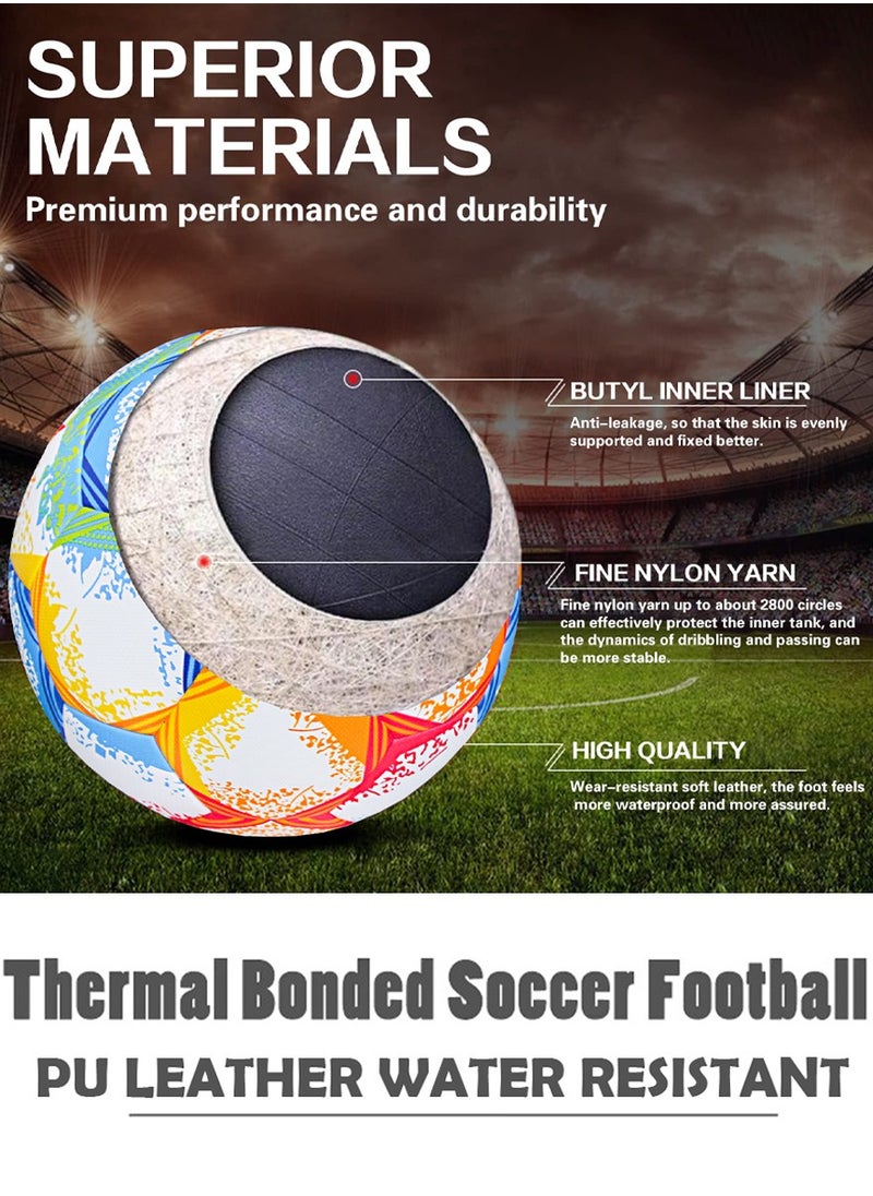QUTOOB Football Size 5 - High-Performance Soccer Ball for Indoor and Outdoor Use - Professional Grade, Officially Sized and Weighted Match Ball for Competitive Play, Training, Recreational Games, All Levels  - Image 2