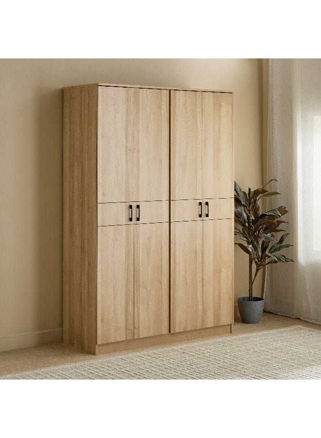 Home Box خزانة ملابس مدمجة بأربعة أبواب من الخشب الفاتح - Image 1