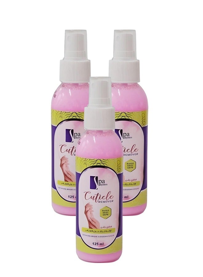 Spa System 3 Pieces Cuticle Remover Quick Easy And Safe 125ml - Image 1