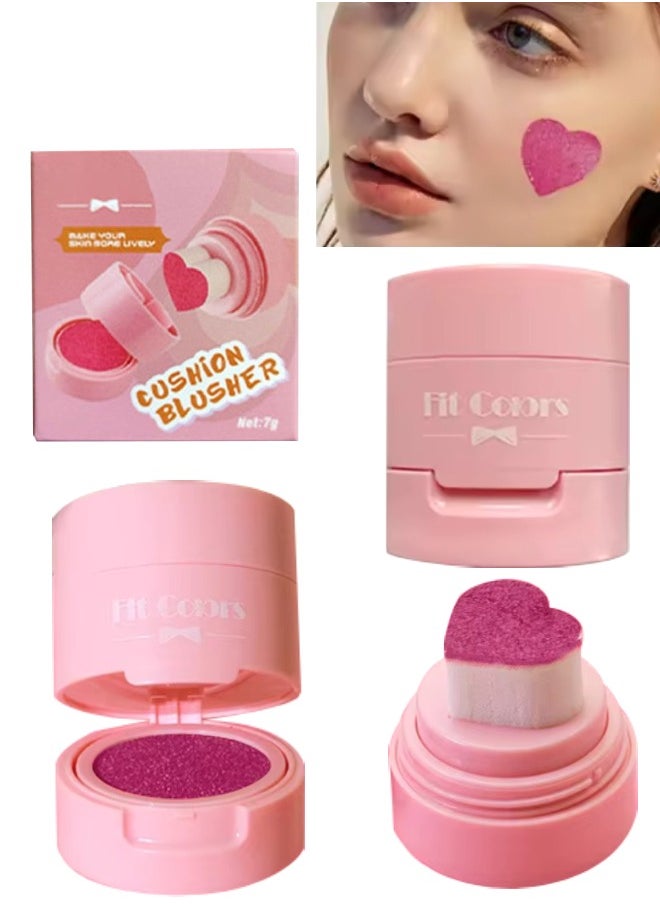 Fit Colors - Cushion Blusher for Face Air Cushion Blush Natural Blusher for Cheeks Shimmer Face Highly Pigmented Blush Makeup Long lasting Loose Powder for Blush Eyeshadow and Lipstick 7g 06 - Image 1