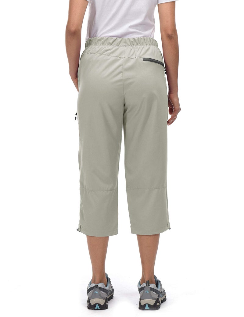 Little Donkey Andy Women's Quick Dry 3/4 Pants Capri Shorts Lightweight Hiking Travel Casual Khaki XL - Image 5