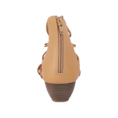 Mochi Women Beige Synthetic Leather Gladiator UK/7 EU/40 (33-881) - Image 4