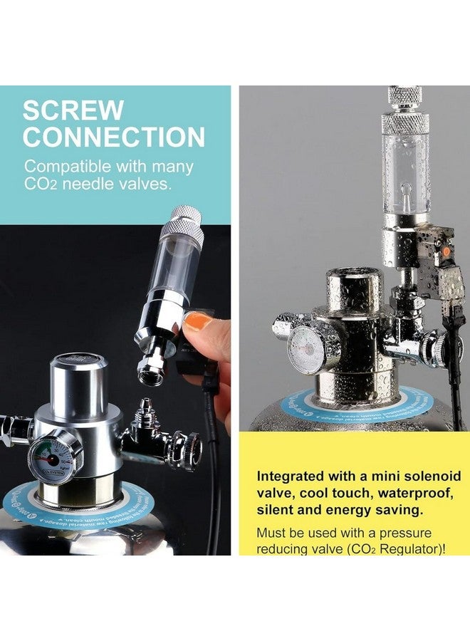 VAYINATO مولد ثاني أكسيد الكربون DIY من الفولاذ المقاوم للصدأ 2 لتر مع صمام كهربائي، مقياس ضغط، صمام تحكم، عداد فقاعات معدني، أنبوب CO2 وموزع مسطح (حمض الستريك وبيكربونات الصوديوم غير مدرجين) - Image 4