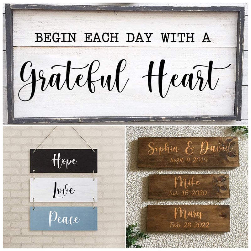 REOLAN Letter Stencils for Painting on Wood - 46 Pack Large Alphabet Stencil Templates with Numbers and Signs, Reusable Letters and Numbers Stencils in 4 Fonts and 346 Designs for Wood Burning & Wall Art - Image 4