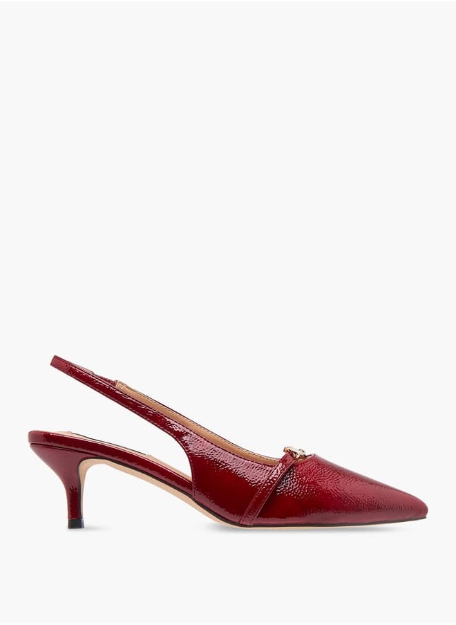 ELLE Women's Logo Accent Slingback Shoes with Stiletto Heels  - Image 3