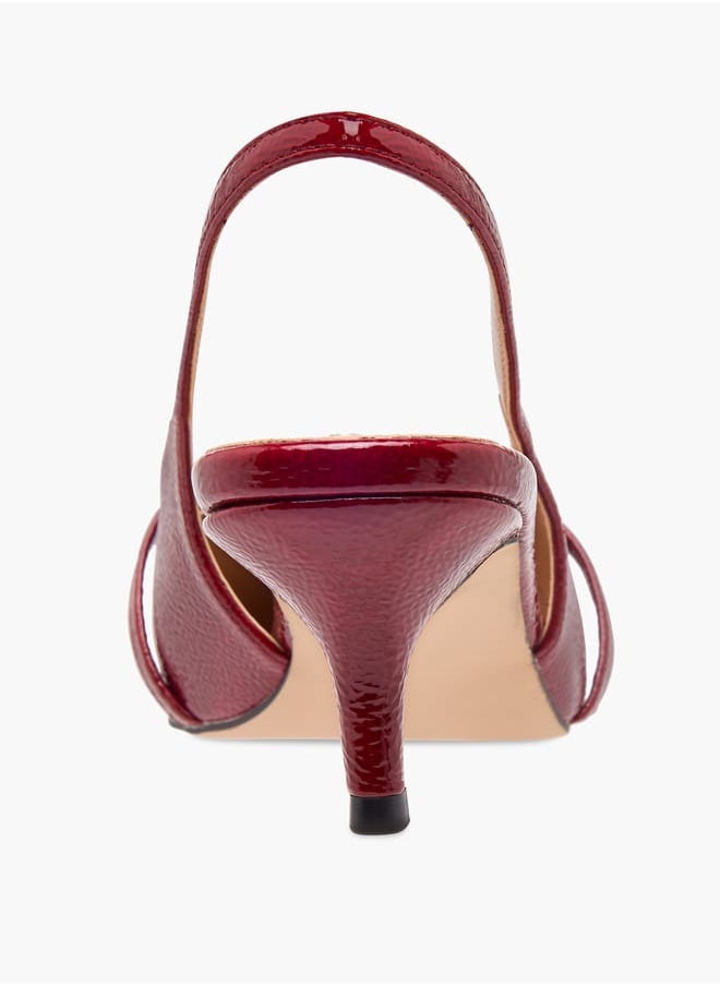 ELLE Women's Logo Accent Slingback Shoes with Stiletto Heels  - Image 5