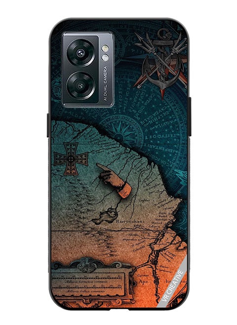 Protective Case Cover For Oppo A57 5G Compas Design Multicolour