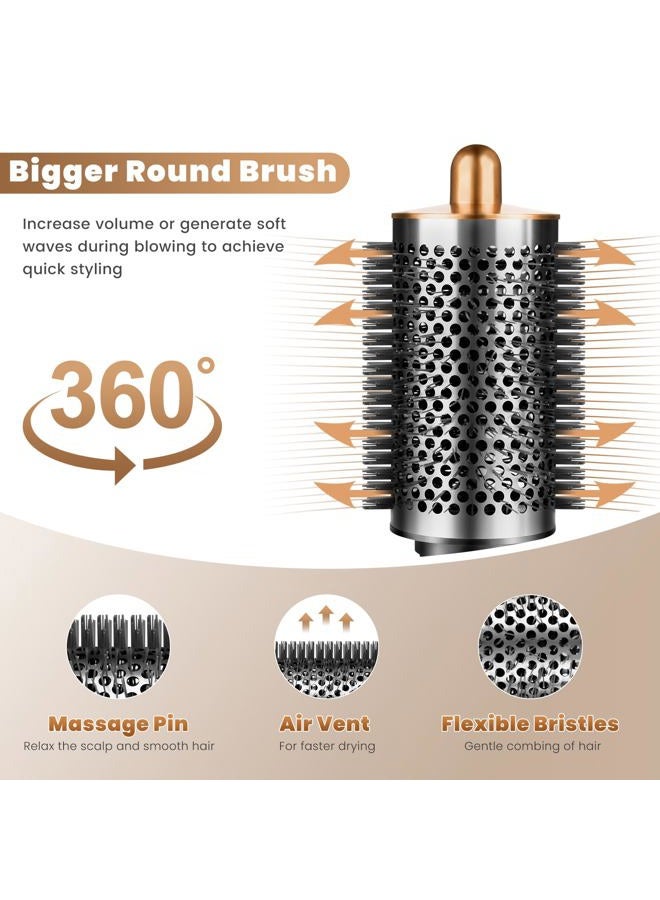 Liopif Large Volumizing Round Brush for Dyson Airwrap Styler Attachment,Upgraded Larger Round Brush Tool and Hair Style Replacement for Airwrap Accessories (Nickel/Copper) - Image 5