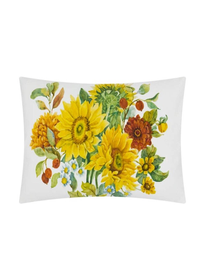 JWH Yellow Flower Throw Pillow Cover Decorative Floral Accent Pillow Cases Lumbar Pillowcase Soft Velvet Cushion for Car Couch Bed Chair Bedroom 14x24 Inch Beige - Image 1