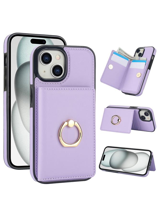 S-TOP Case For iPhone 15 Plus RFID Anti-theft Card Ring Holder Phone Case - Image 1