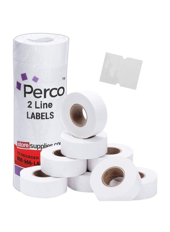 Perco 2 Line White Labels 1 Sleeve 6000 Blank Pricing Labels For Perco 2 Line Price And Date Guns - Image 1