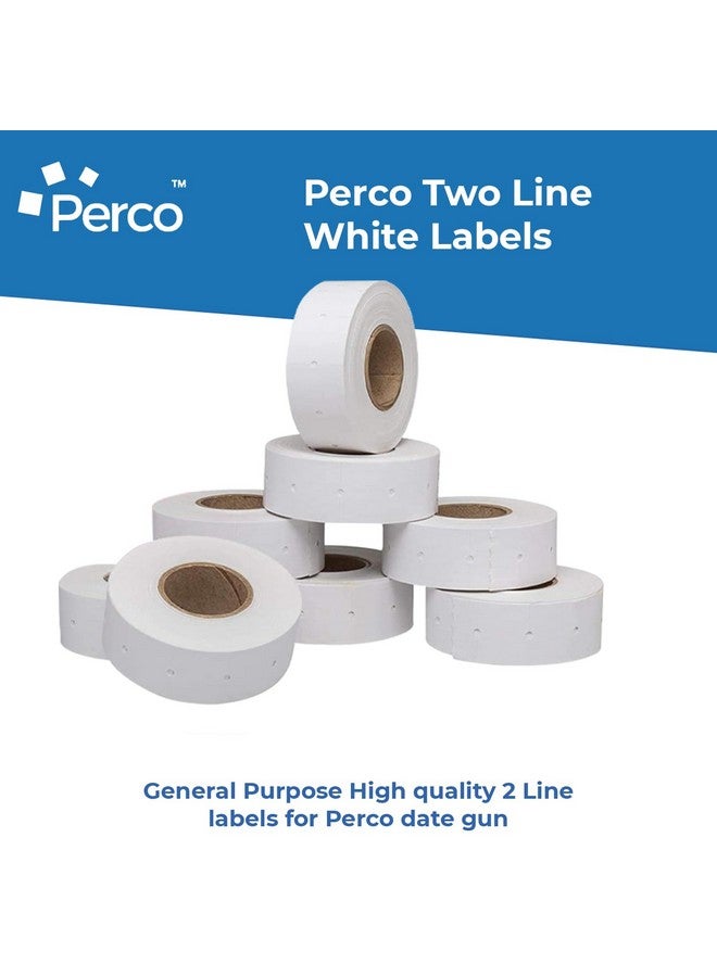 Perco 2 Line White Labels 1 Sleeve 6000 Blank Pricing Labels For Perco 2 Line Price And Date Guns - Image 4