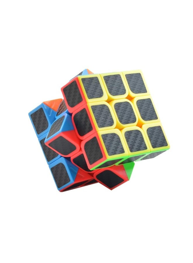 Ahyuan Professional Speed Magic Cube Carbon Fibre Stickers 3x3, Black - Image 1