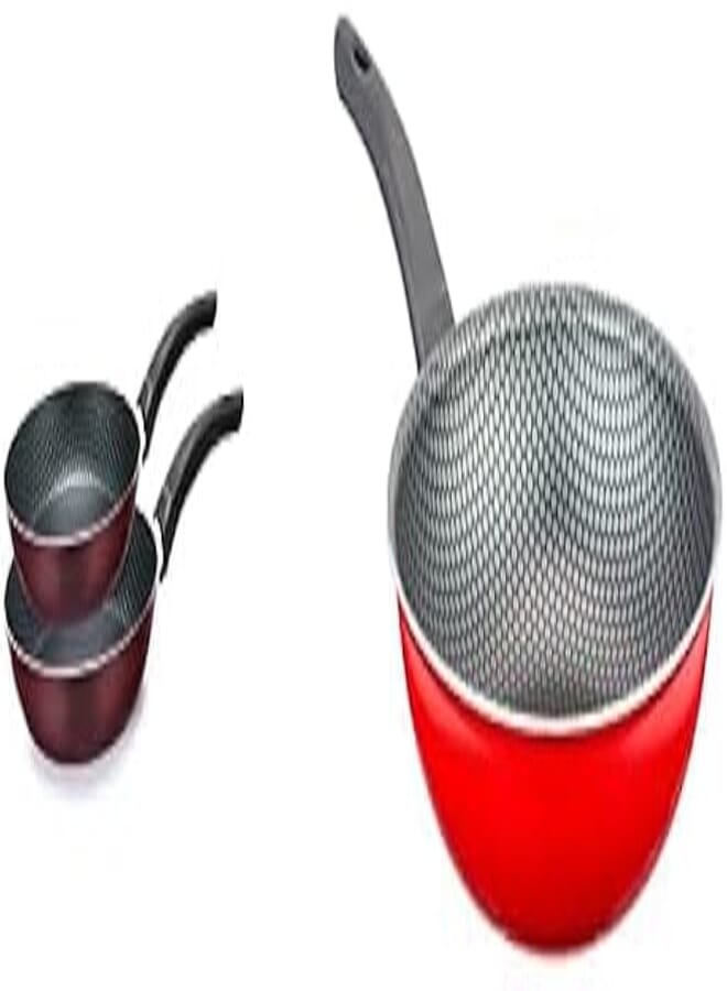 Trueval frying pan set, 2 pieces (size 16-22), dark red + Trueval deep frying pan 28 cm- red