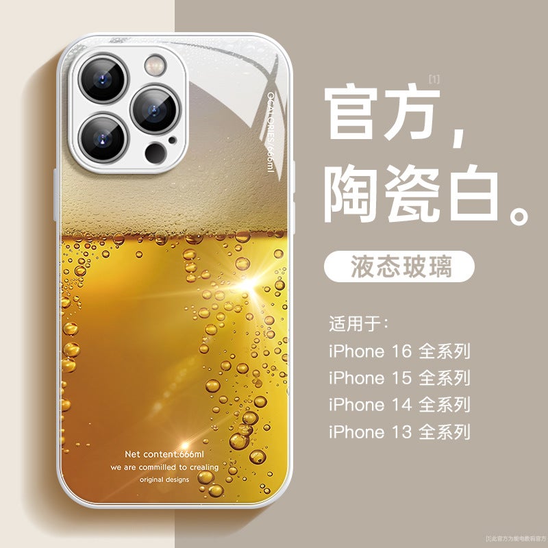 Summer Ice Beer Suitable for iPhone 16 Apple 15 Pro Max Phone Case 11 Silicone 13 High-End Feel 17 Light Luxury 14 - Image 1