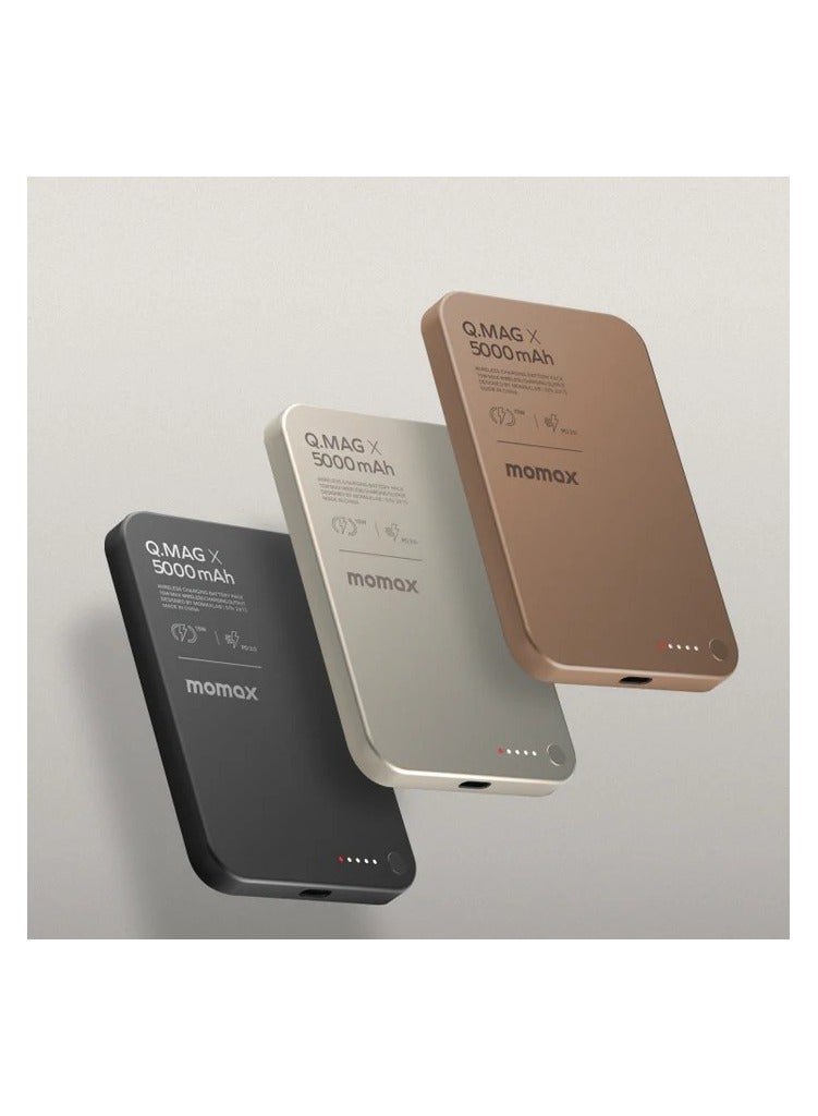 Momax Momax 5000mAh Magnetic Wireless Power Bank 15W Pack USB-C Up to 20W PD output - Black - Image 5