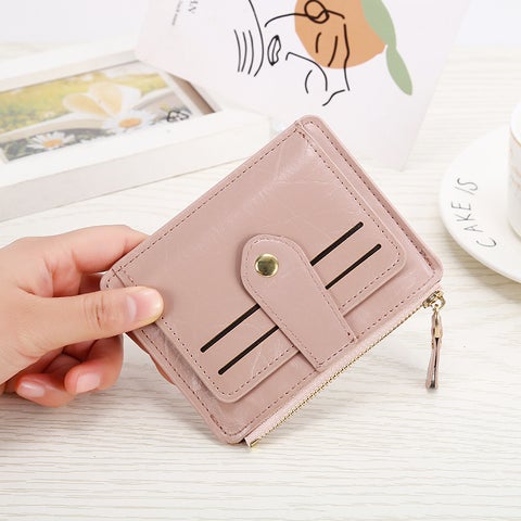 New Multi-Card Slot Women'S Card Wallet Ultra-Thin Zipper Multi-Function Snap Card Holder Bag
