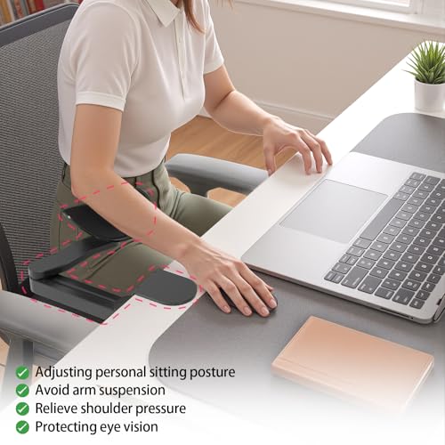 VibeNest Ergonomic Arm/Elbow Rest for Desk - Foldable Rotatable Elbow Support for Computer Desk, Office & Gaming Comfort (White) - Image 5