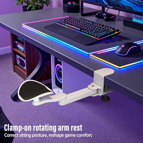 VibeNest Ergonomic Arm/Elbow Rest for Desk - Foldable Rotatable Elbow Support for Computer Desk, Office & Gaming Comfort (White) - Image 4