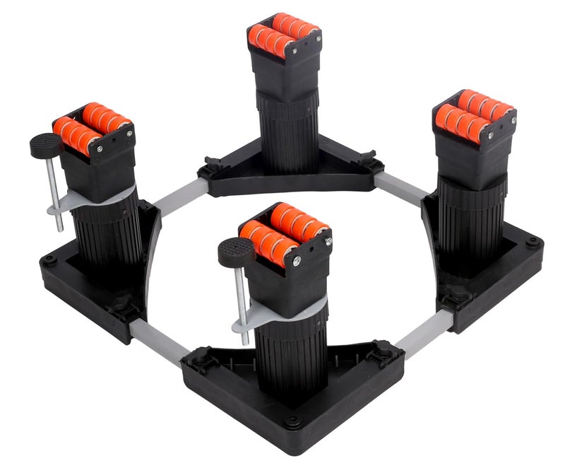 AP FURNITURE AP FURNITURE ProUltimate Universal MultiFunctional Adjustable Expandable Washing Machine Refrigerator Fridge and Dishwasher Base Trolley Stand with Wheels ORANGE Stainless Steel 11 IN  - Image 4