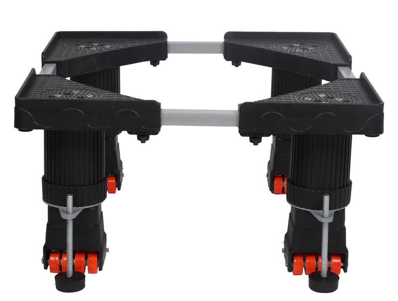 AP FURNITURE AP FURNITURE ProUltimate Universal MultiFunctional Adjustable Expandable Washing Machine Refrigerator Fridge and Dishwasher Base Trolley Stand with Wheels ORANGE Stainless Steel 11 IN  - Image 1