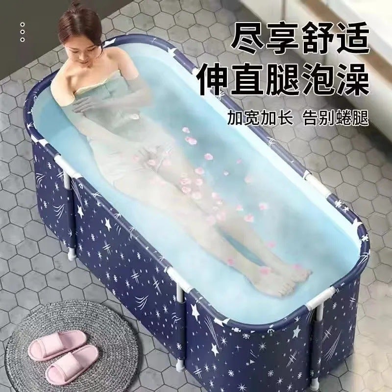 New Foldable Adult Bath Bucket Household Bath Bucket Bath Artifact Children And Adults Thickened Full Body Bath Tub - Image 4