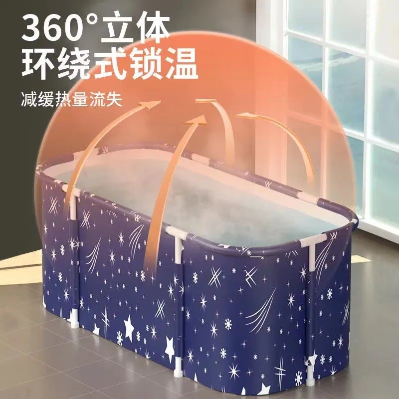 New Foldable Adult Bath Bucket Household Bath Bucket Bath Artifact Children And Adults Thickened Full Body Bath Tub - Image 5