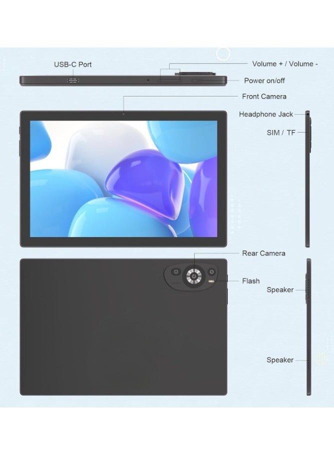 ريبنيو تابلت CM8200plus، شاشة 10.1 بوصة، نظام أندرويد 14، تابلت 5G، ثنائي الشريحة، ذاكرة وصول عشوائي 8 جيجابايت، سعة تخزين 1 تيرابايت، بطارية 10000 مللي أمبير/ساعة، مع لوحة مفاتيح بلوتوث، ماوس ومكبر صوت (أسود) - Image 5