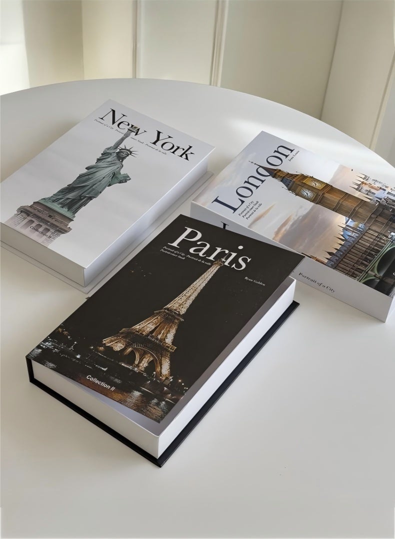 JUNYOUK Decorative Books for Home Decor,Set of 3 Stylish Fake Books of Room Books Decor Aesthetic,for Coffee Table Decor,Living Room, Table, Shelf Decor,Modern Hardcover Stacked Display Books - Image 2