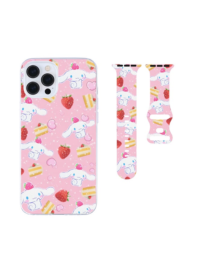 Generic - New Trendy Apple Watch Band & iPhone Case Combo | Playful Gym-to-Office Style | Anti-Fade | Fits iPhone 12/13/14/15/16 & iWatch Series 10/9/8/7/6/5/4/3/2/1/SE/Ultra/Hermès - Image 1