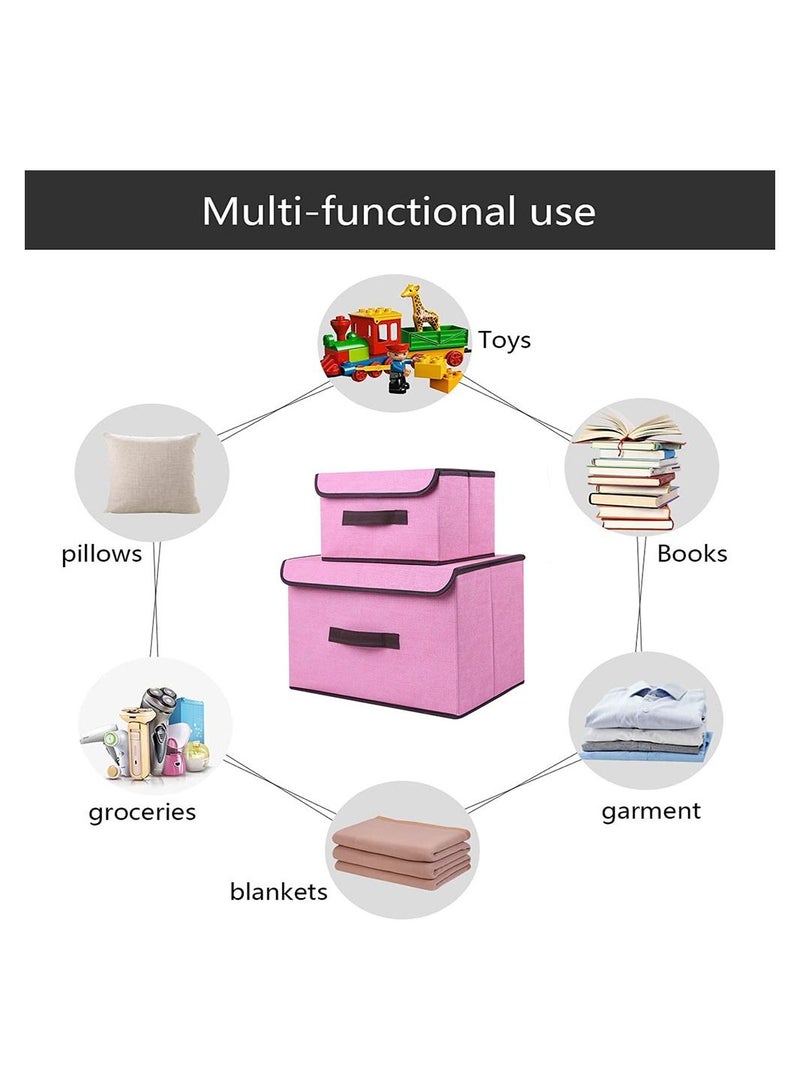 Deo King 2-Piece Foldable Cloth Storage Box Pink - Image 3