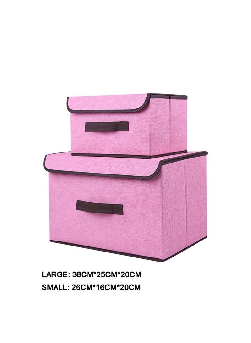 Deo King 2-Piece Foldable Cloth Storage Box Pink - Image 2