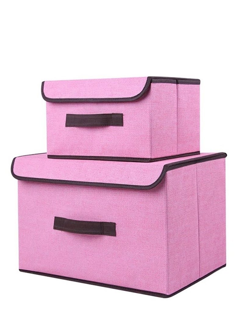 Deo King 2-Piece Foldable Cloth Storage Box Pink - Image 1