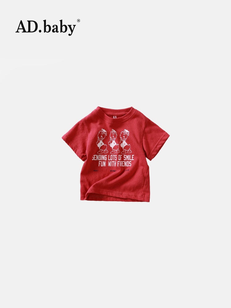 2025 Children'S Wear Summer Children'S Wear Korean Style Reactive Printed Girls' Short-Sleeved T-Shirt Summer Top Boys' Base Shirt - Image 5