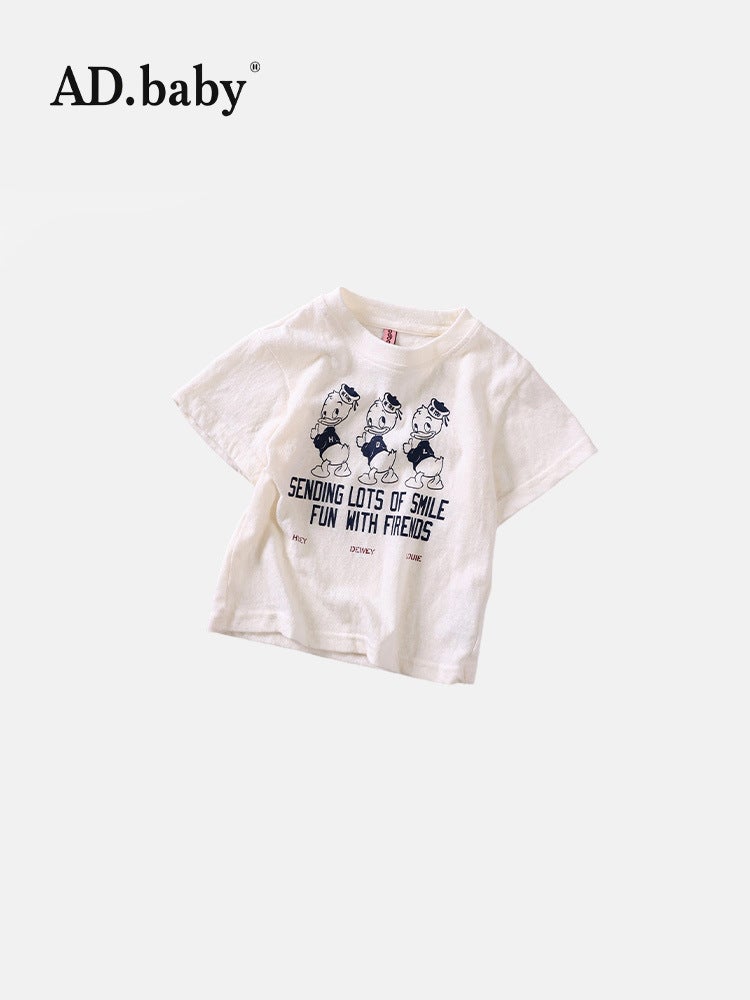 2025 Children'S Wear Summer Children'S Wear Korean Style Reactive Printed Girls' Short-Sleeved T-Shirt Summer Top Boys' Base Shirt - Image 3