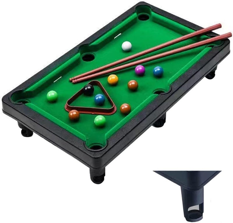 Joyzzz Mini Pool Table Game - Portable Billiards Set with 11 Balls, 2 Cues, and Triangle - Image 1