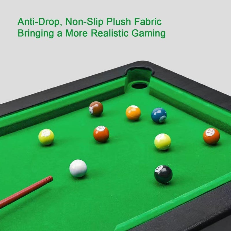 Joyzzz Mini Pool Table Game - Portable Billiards Set with 11 Balls, 2 Cues, and Triangle - Image 4