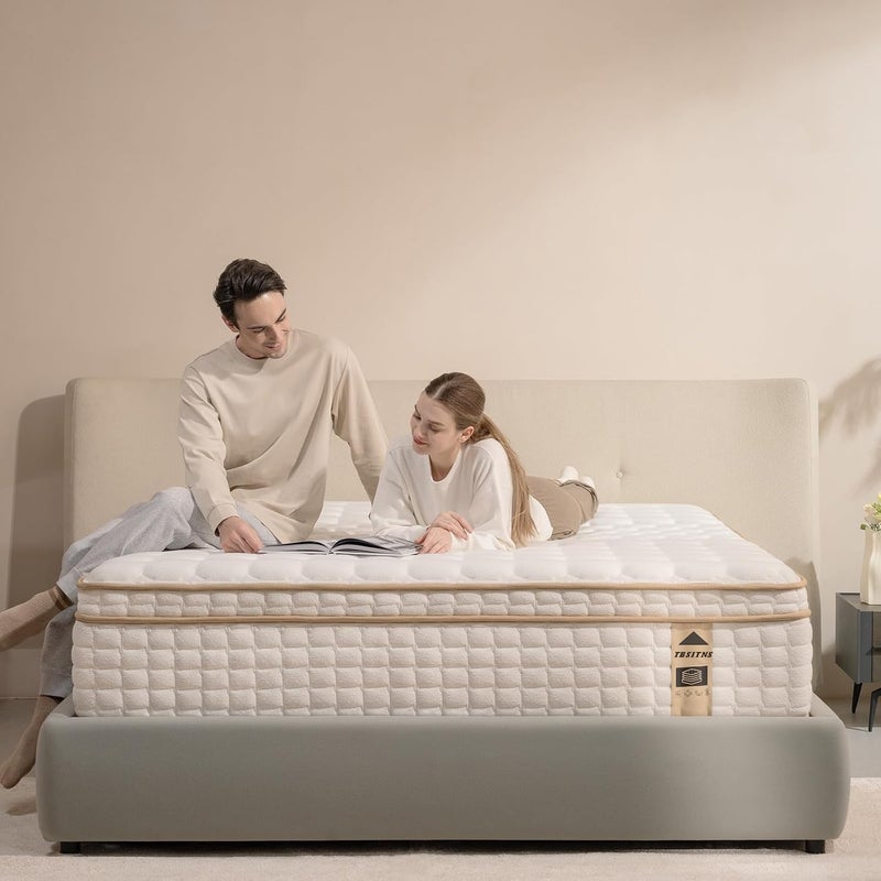 Hybrid Mattress in a Box, Gel Memory Foam, Independent Pocket Springs, High Elasticity and Pressure Relief Design, Breathable and Soft, Medium Hardness (150x200x30) - Image 1
