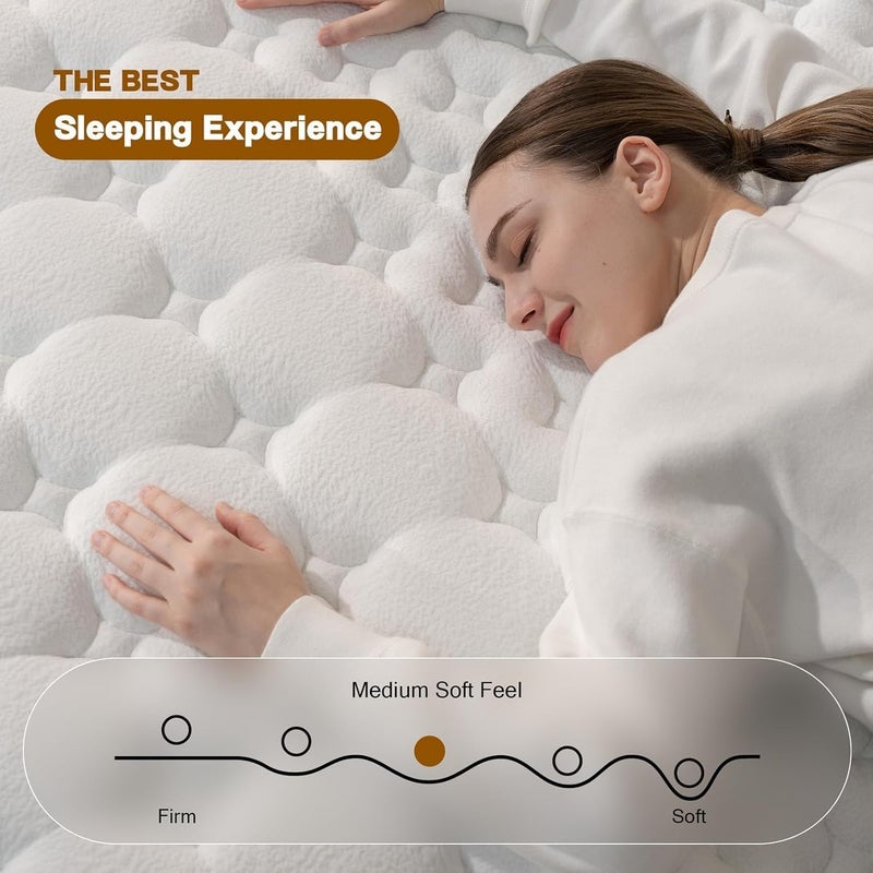 Hybrid Mattress in a Box, Gel Memory Foam, Independent Pocket Springs, High Elasticity and Pressure Relief Design, Breathable and Soft, Medium Hardness (150x200x30) - Image 4