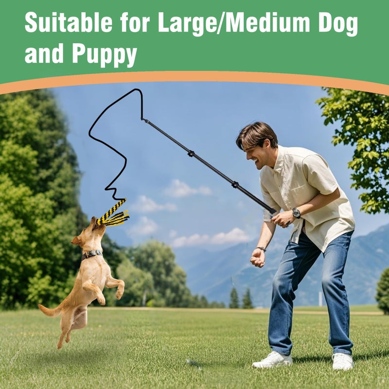 SailStart Flirt Pole for Dogs Heavy Duty 40inch Extendable Aluminum Alloy Dog Flirt Pole for Large/Medium/Small Gogs,Interactive Dog Toys for Indoor/Outdoor - Image 4