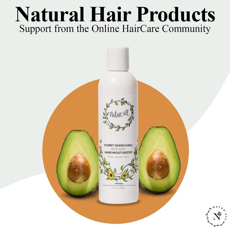 NaturAll Hair Moisturizer - Containing Avocado Hair Cream for Dry, Curly, Coily, or Frizzy Hair, 8 oz - Image 3