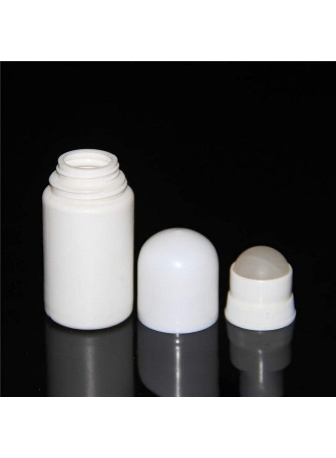 Haifly Gshllo 4 Pcs 50Ml White Plastic Empty Roller Bottles Refillable Roll On Bottles Cosmetic Container - Image 2