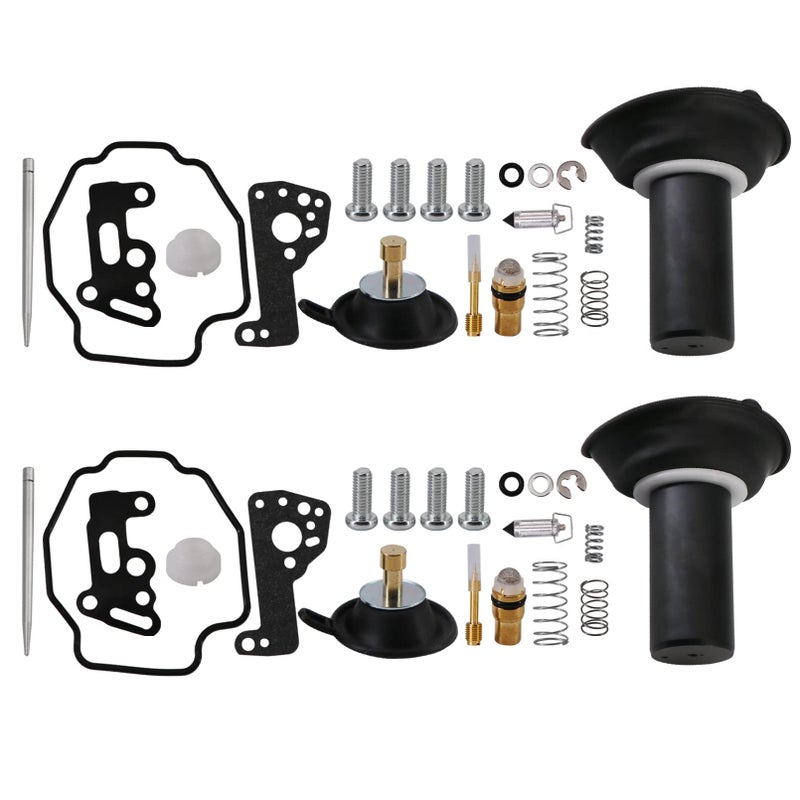 KIPA Carburetor Repair Rebuild Diaphragm Plunger Kit For Yamaha Virago 535 XV535 19902001 Pack2