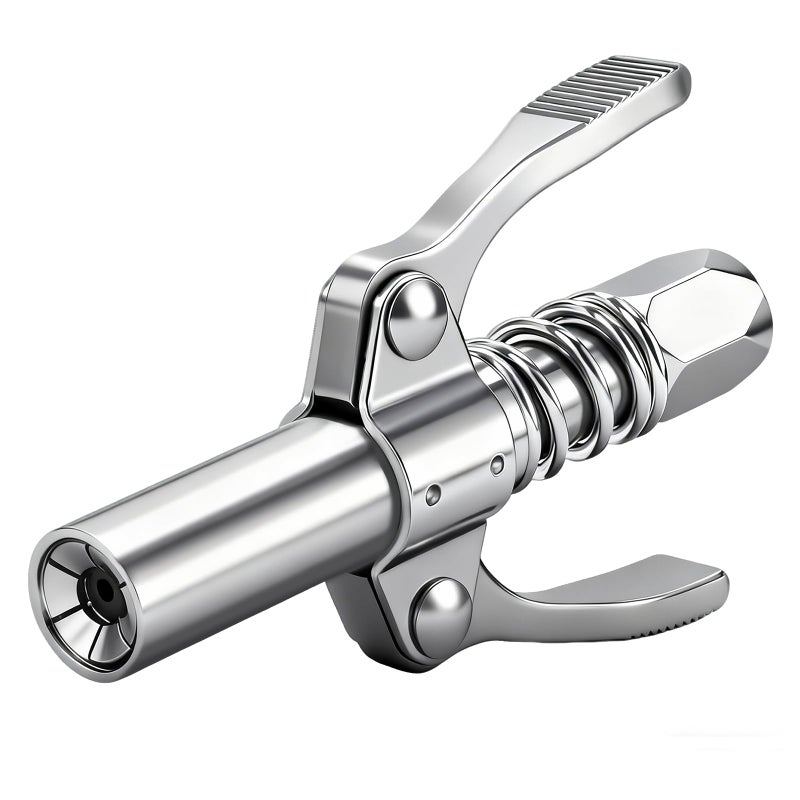MEET GREAT 12000 PSI High Pressure Grease Gun Coupler 18 NPT Dual Handle LockOn Head LeakProof Universal Coupler Fits Standard Metric Zerk Fittings for Automotive Truck Tractor - Image 3