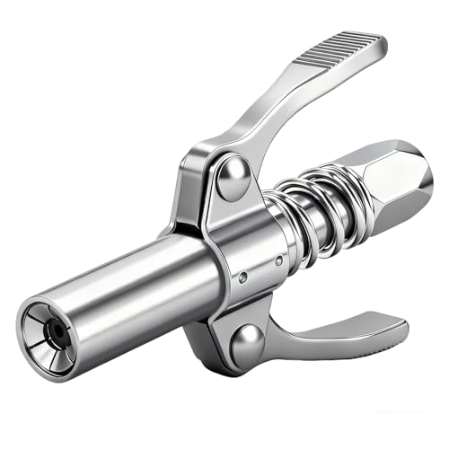 MEET GREAT 12000 PSI High Pressure Grease Gun Coupler 18 NPT Dual Handle LockOn Head LeakProof Universal Coupler Fits Standard Metric Zerk Fittings for Automotive Truck Tractor - Image 1